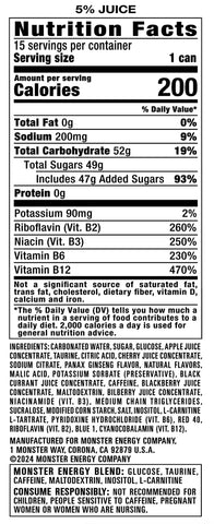 Monster Energy Juice Viking Berry, Energy Drink, 16 Ounce | Energy + Juice, Pack of 15