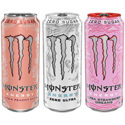 Monster Energy Ultra Variety Pack, PKZSD, Sugar Free Energy Drink, 16 Ounce | Pack of 15