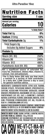 Monster Energy Ultra Paradise, Sugar Free Energy Drink, 16 Ounce | Pack of 15