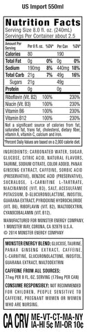 Monster Energy Import, Energy Drink, 18.6 Ounce | Pack of 12