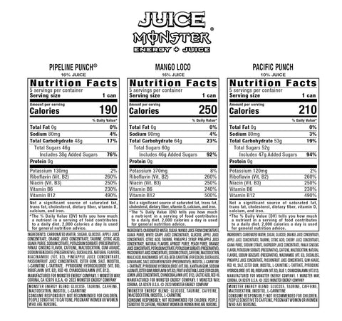 Monster Energy Juice Monster Variety Pack, PPMLPP, Energy Drink, 16 Ounce | Energy + Juice, Pack of 15